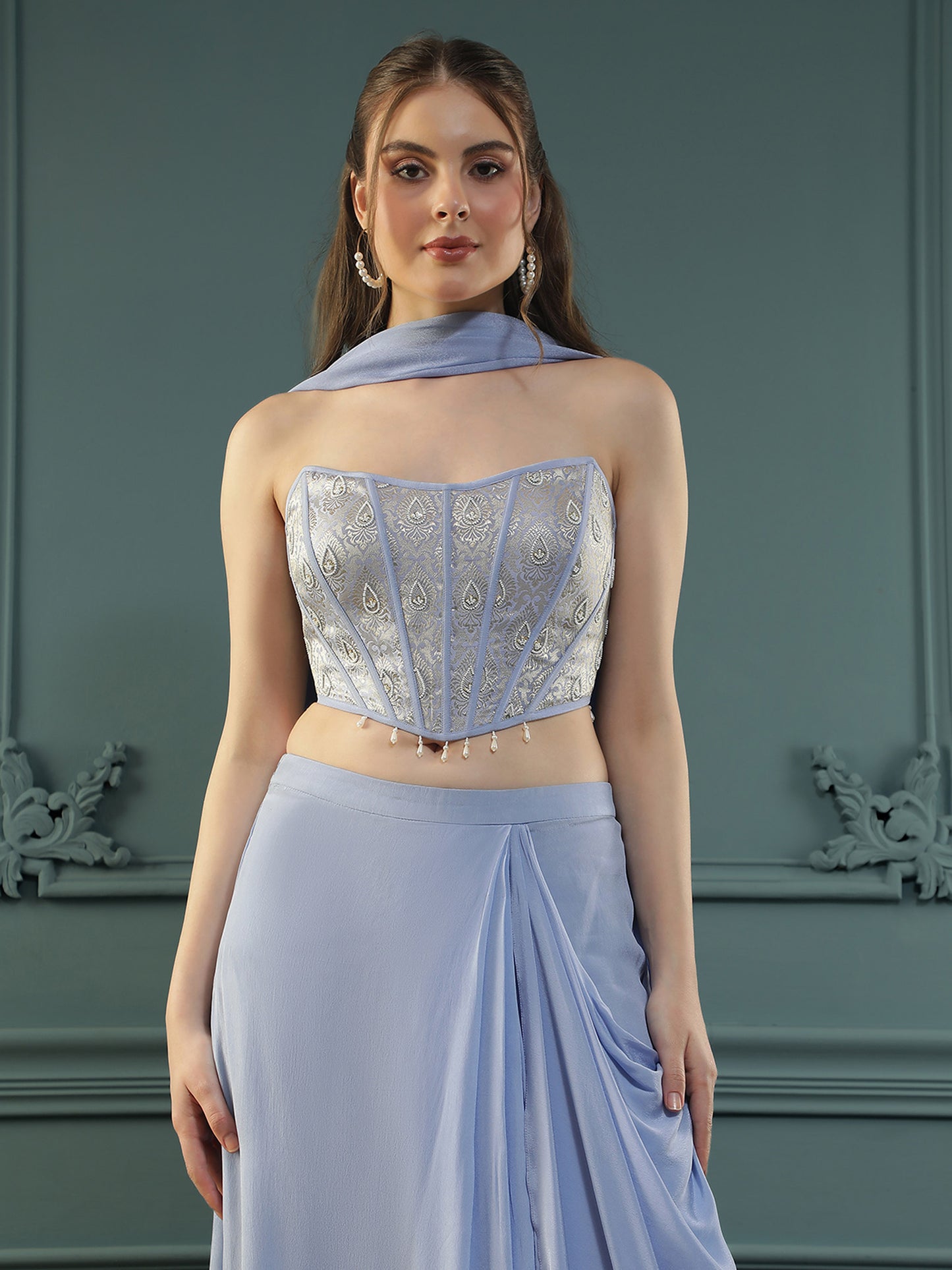 Lilac Drape Skirt Set