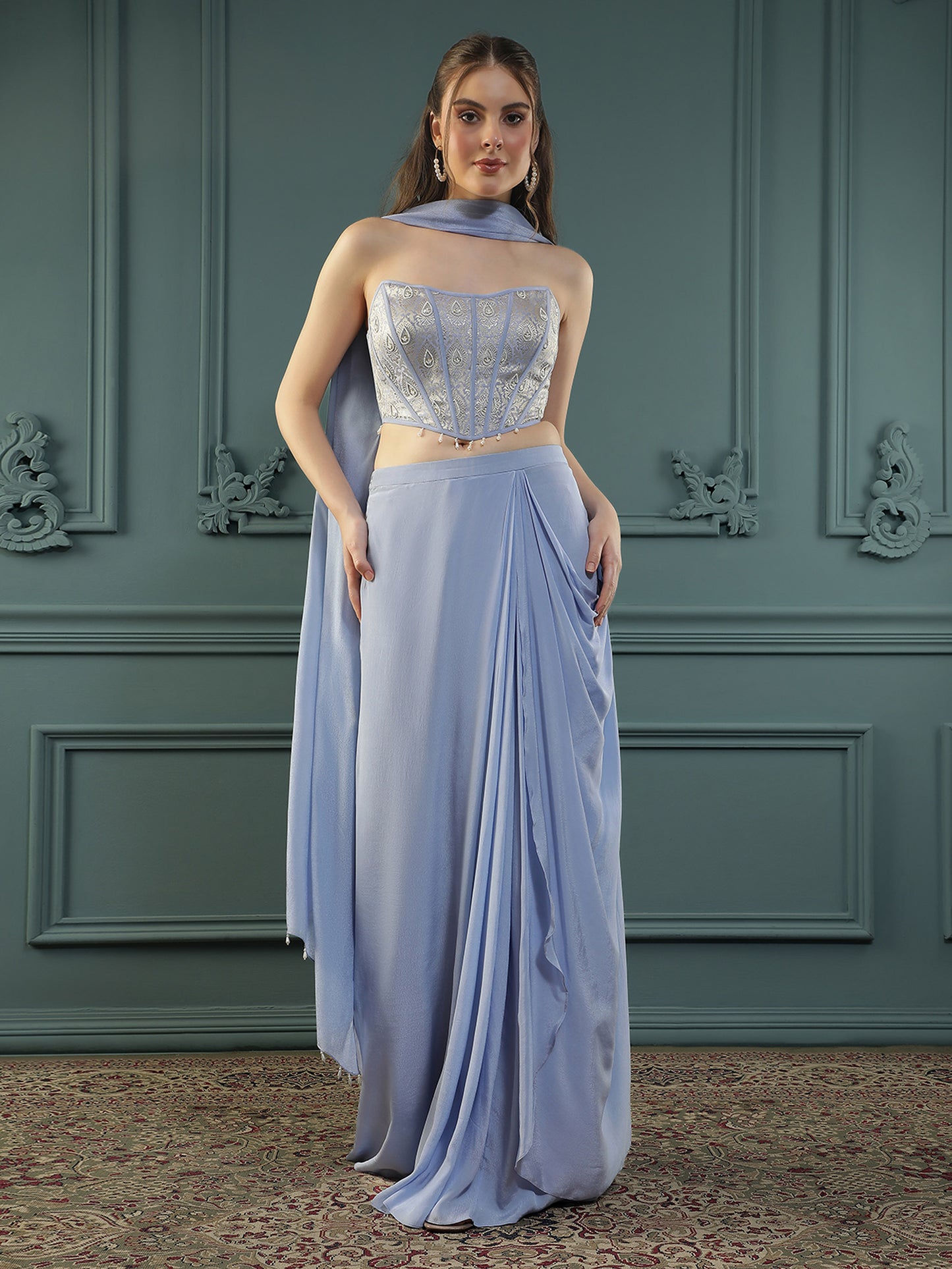 Lilac Drape Skirt Set