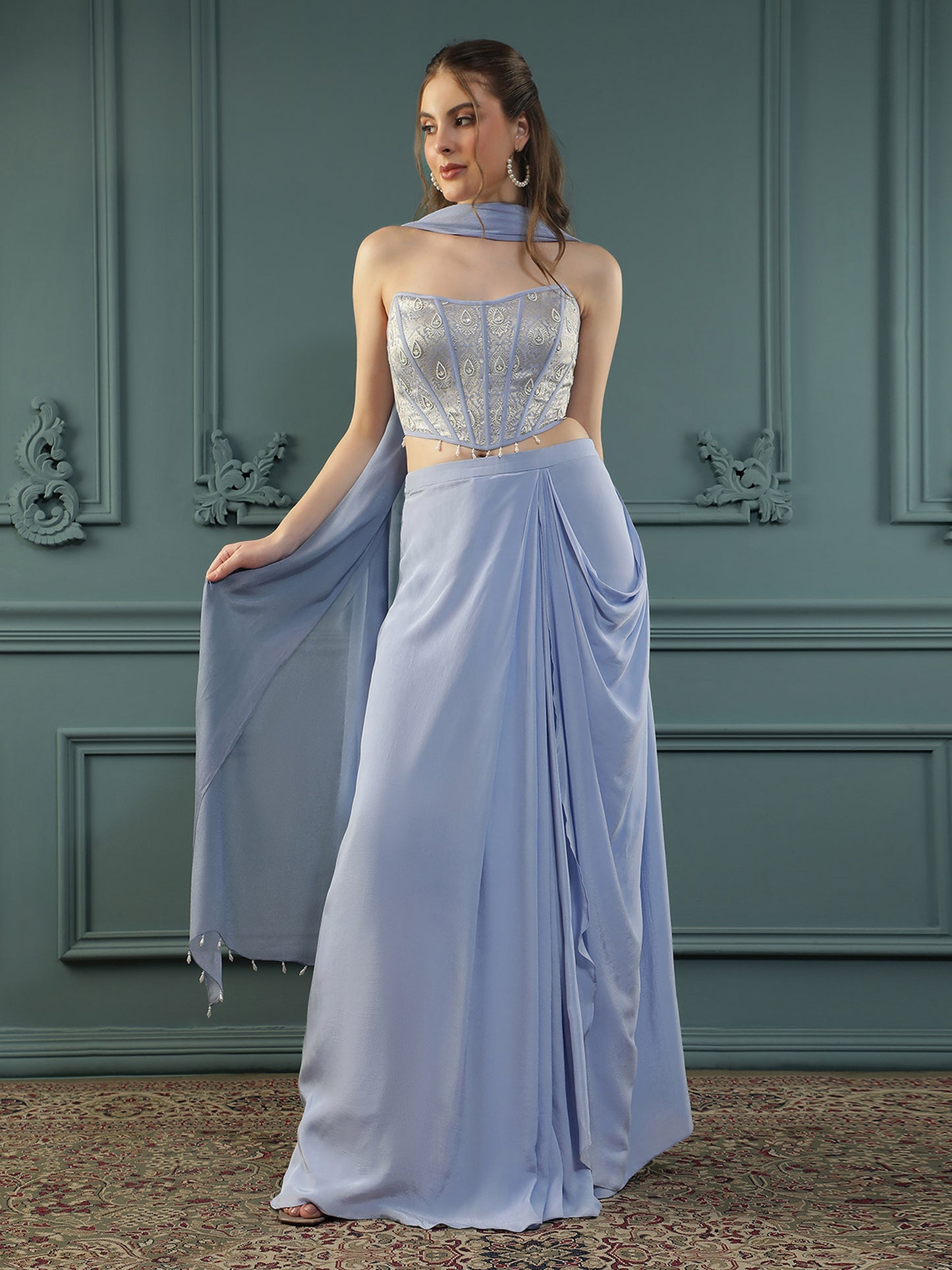 Lilac Drape Skirt Set