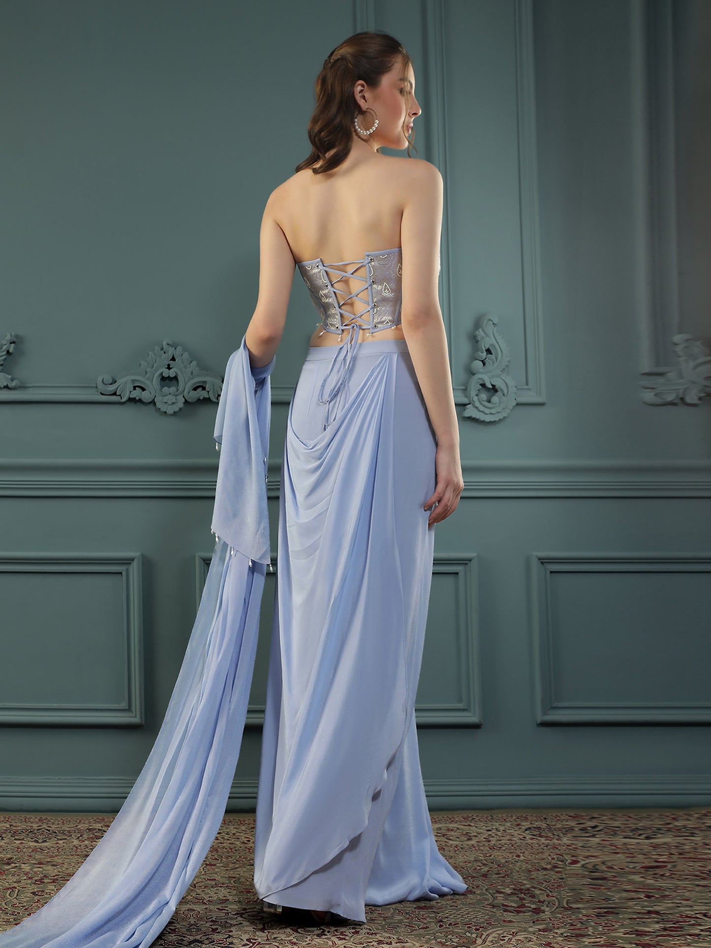 Lilac Drape Skirt Set