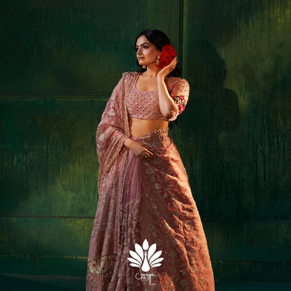 Custom Baby Pink Bridal lehenga
