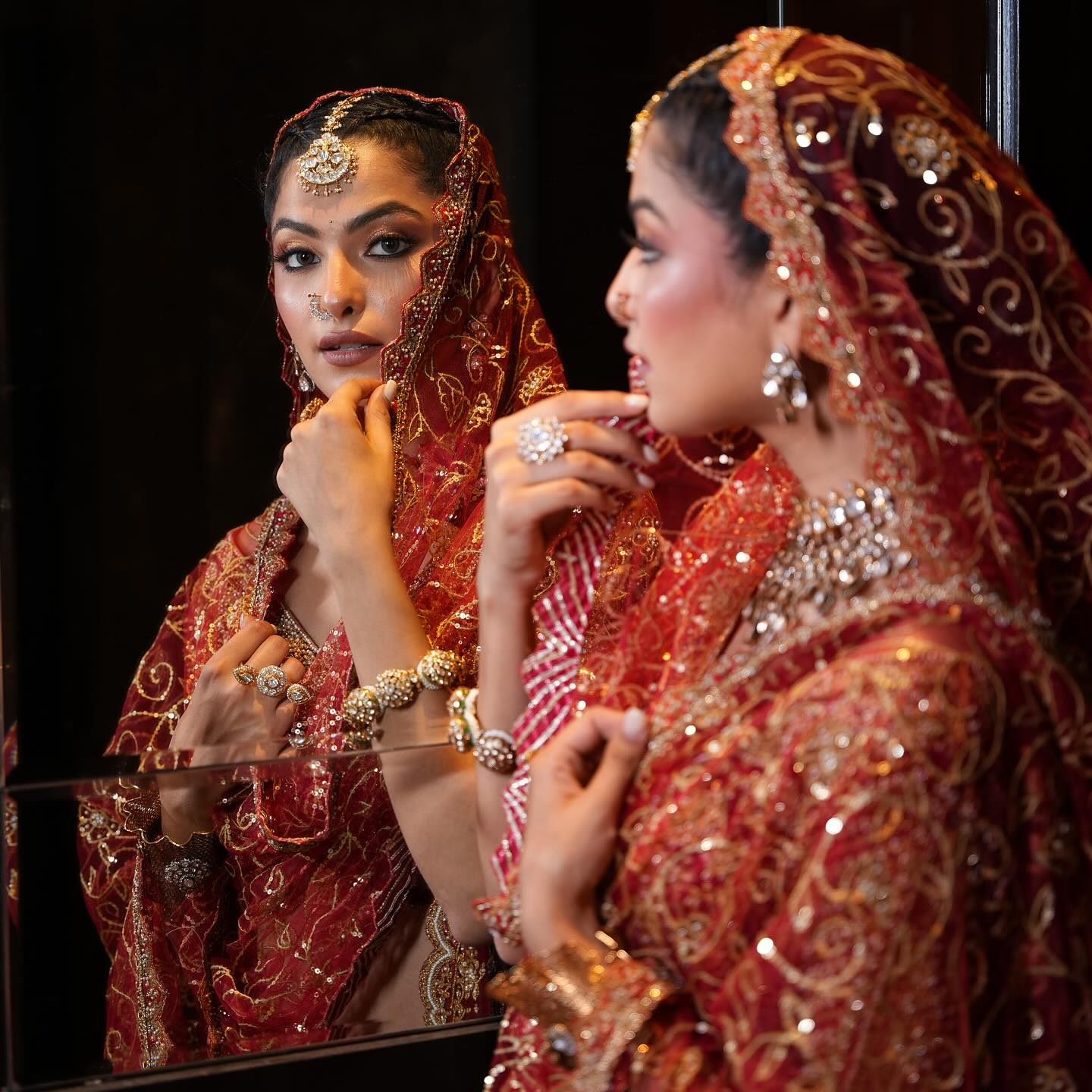 Custom Red Royal Bridal lehenga