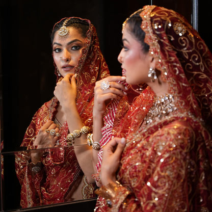 Custom Red Royal Bridal lehenga