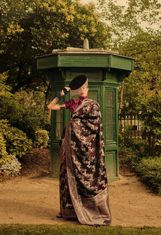 Maroon Kiki Rangkat Handloom Silk Saree