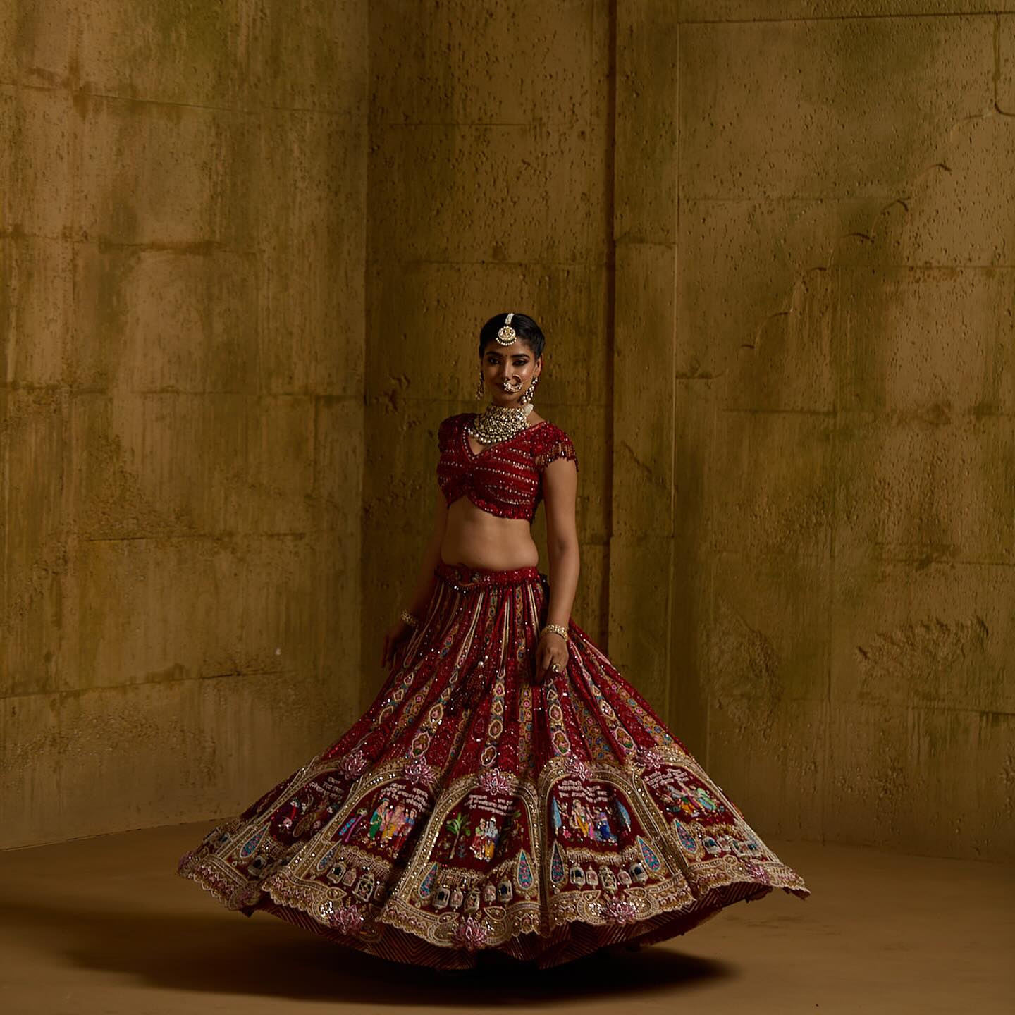 Custom Red Royal Bridal lehenga