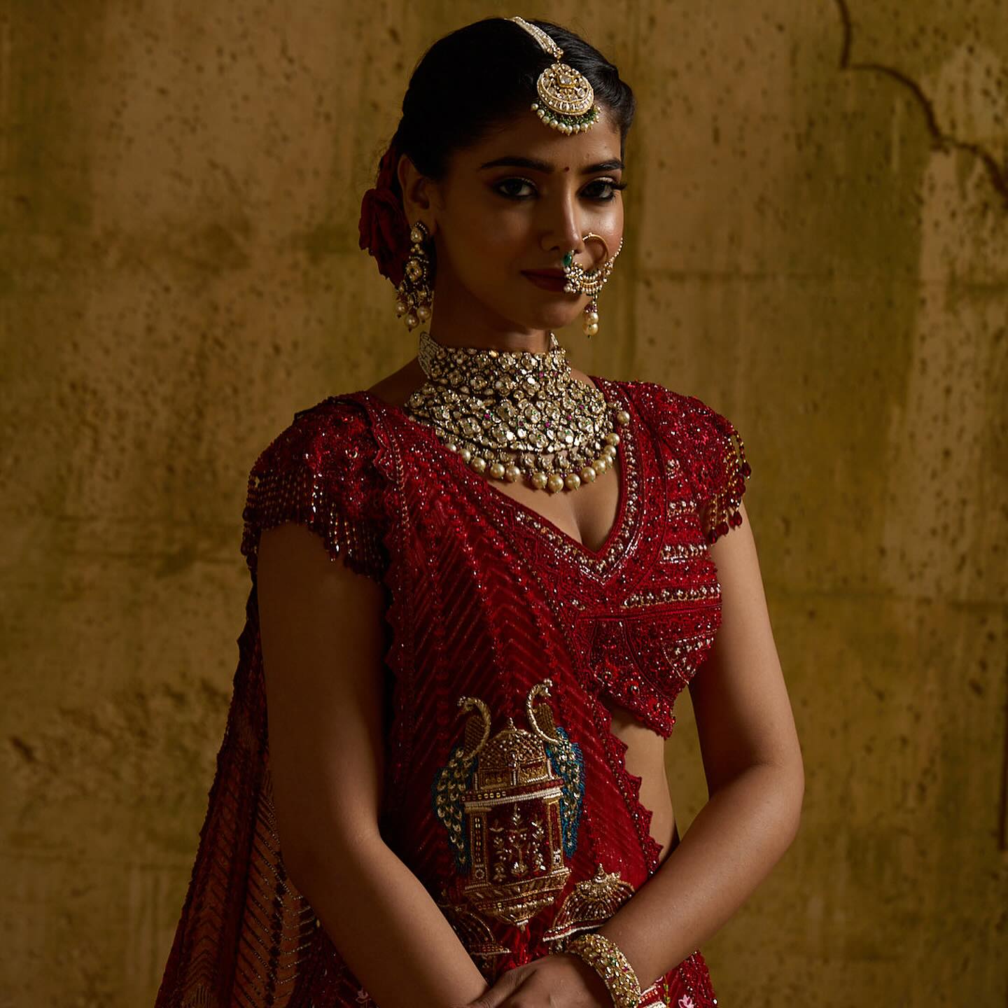 Custom Red Royal Bridal lehenga