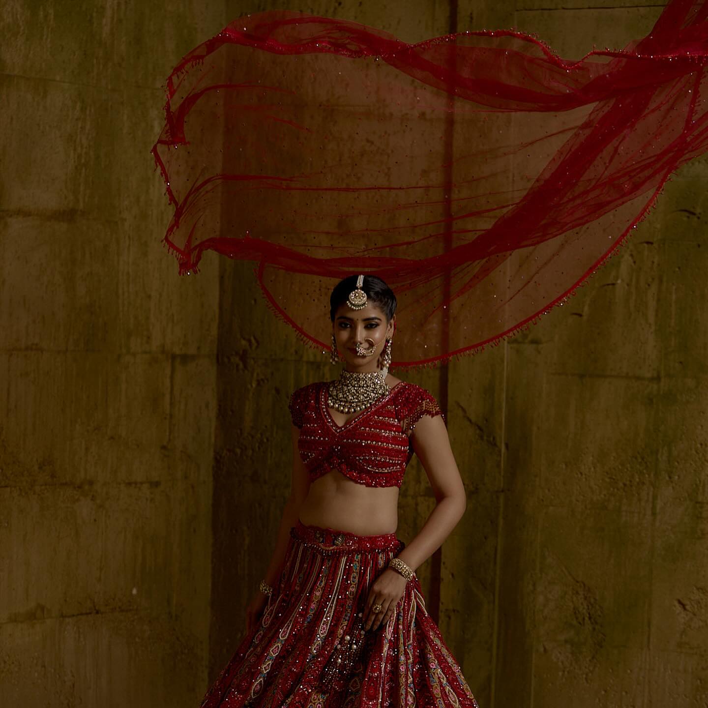 Custom Red Royal Bridal lehenga