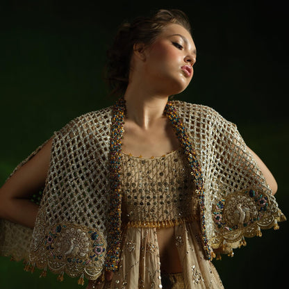 Custom Beige Royal Bridal lehenga