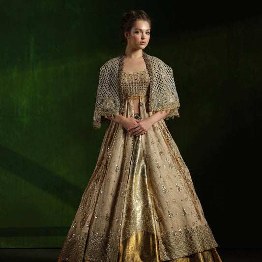 Custom Beige Royal Bridal lehenga
