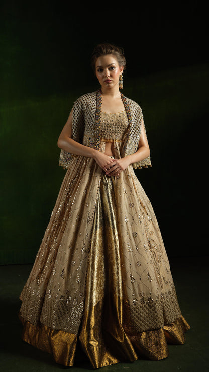 Custom Beige Royal Bridal lehenga