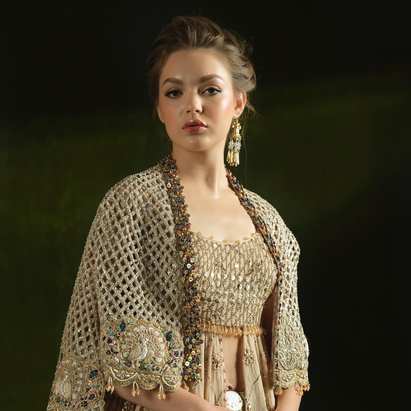 Custom Beige Royal Bridal lehenga