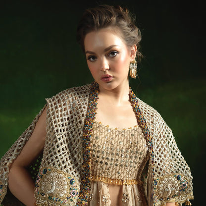 Custom Beige Royal Bridal lehenga