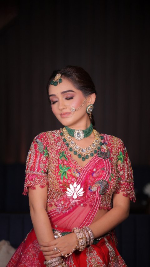 Custom Pink Elaborate Traditional Motif Royal Bridal lehenga