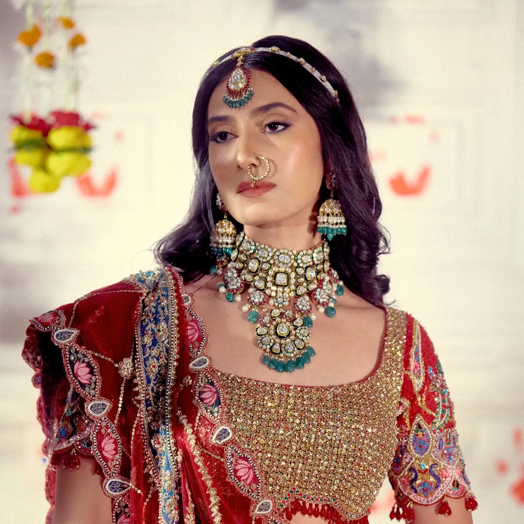 Custom Red Eloquent Elaborate Traditional Motif Royal Bridal lehenga