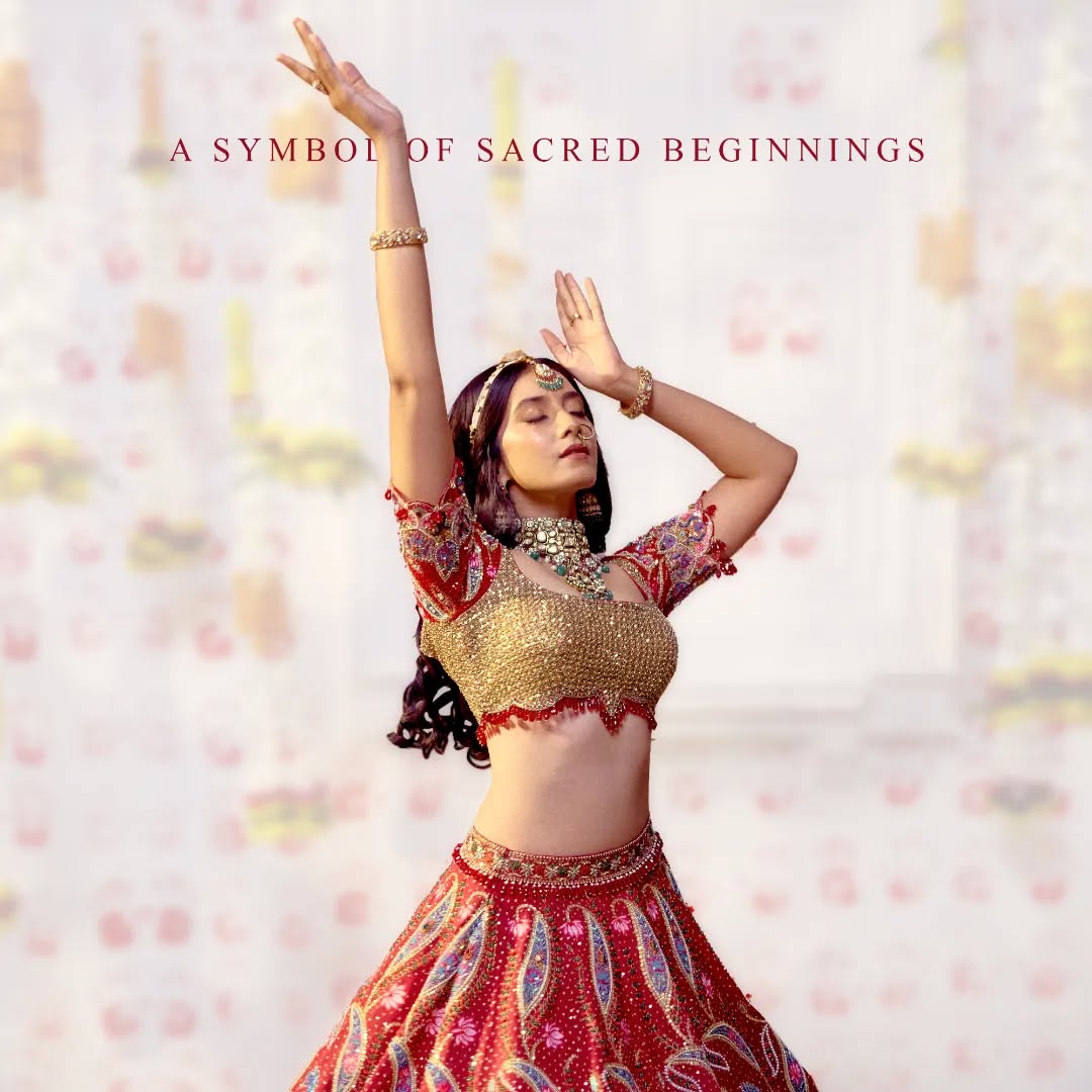 Custom Red Eloquent Elaborate Traditional Motif Royal Bridal lehenga