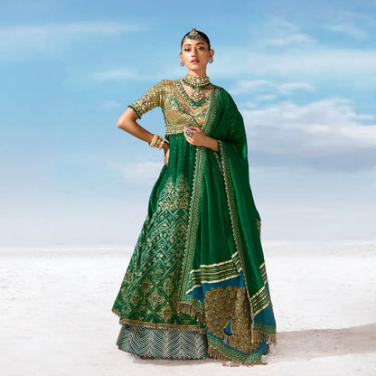 Custom Green Eloquent Bridesmaid Lehenga