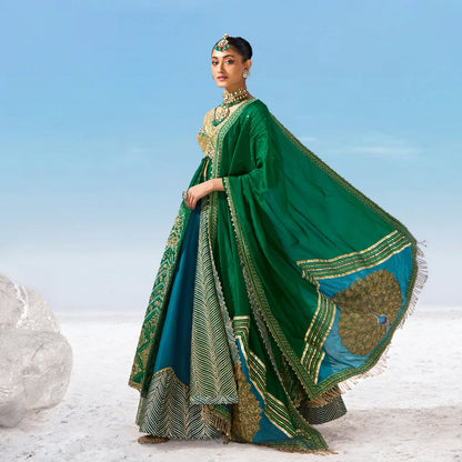 Custom Green Eloquent Bridesmaid Lehenga
