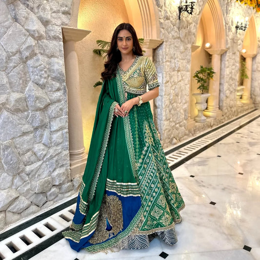 Custom Green Eloquent Bridesmaid Lehenga