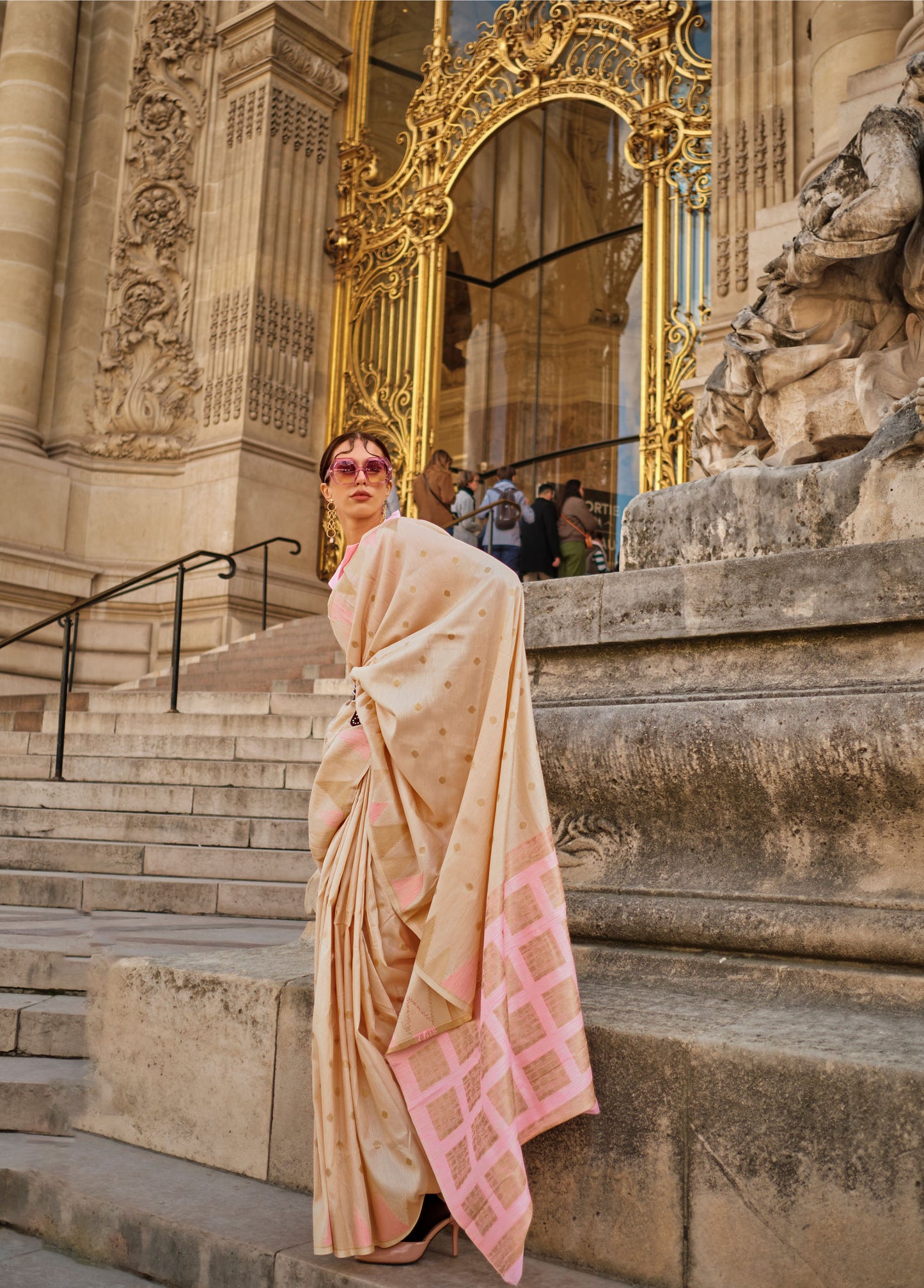 Beige Khwaab Handloom Khadi Silk Saree