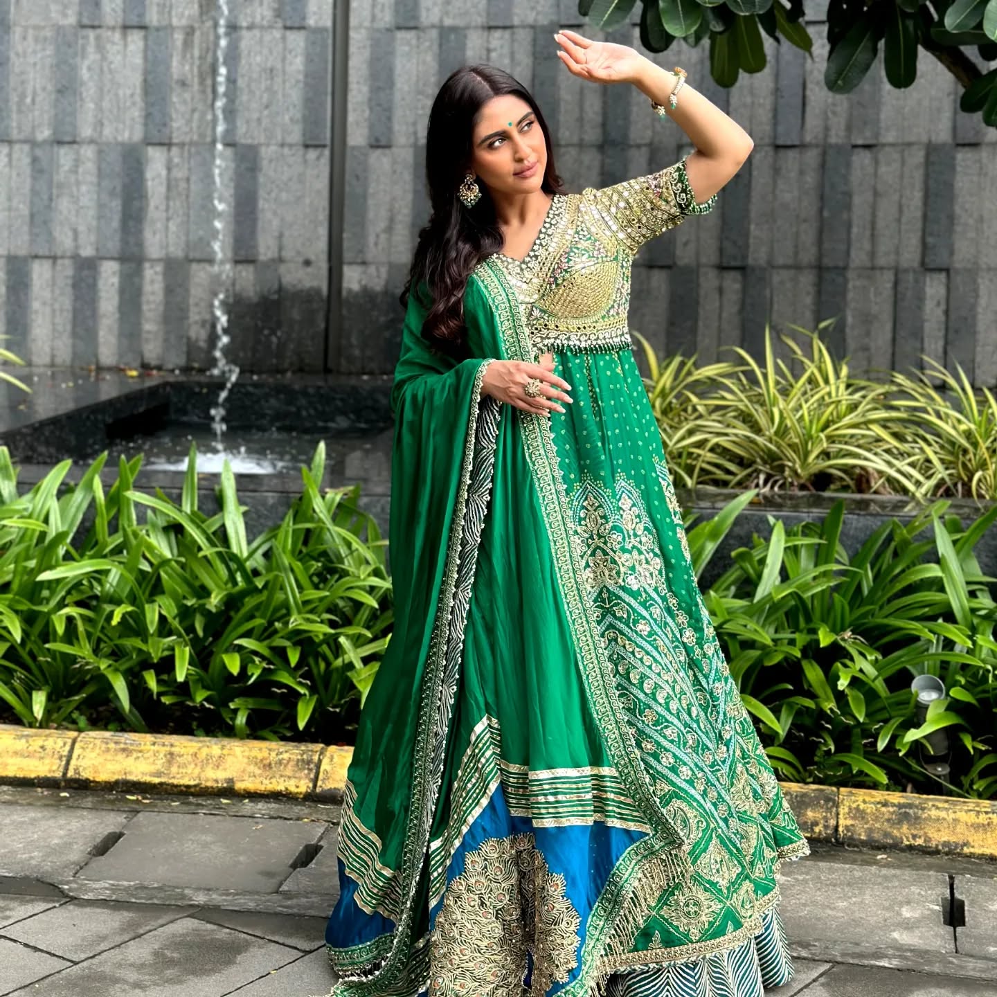 Custom Green Eloquent Bridesmaid Lehenga