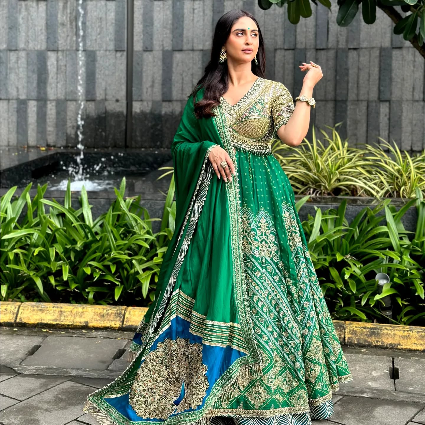 Custom Green Eloquent Bridesmaid Lehenga