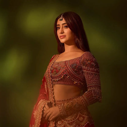 Custom Red Sangeet Lehenga