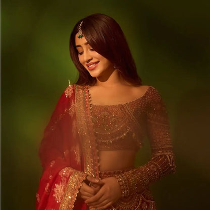 Custom Red Sangeet Lehenga