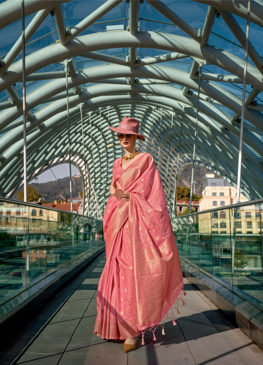 Pink Kakuna Katan Silk Handloom Saree