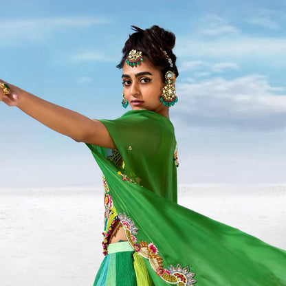 Custom Green Eloquent Bridal Lehenga