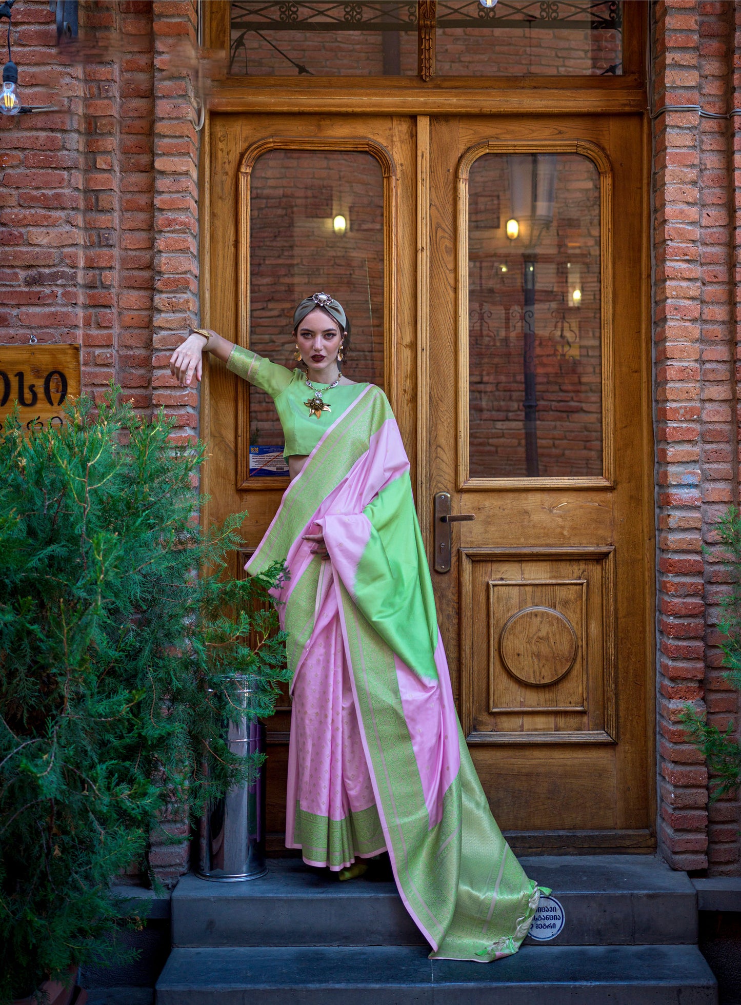 Lavender Koche Soft Silk Handloom Saree
