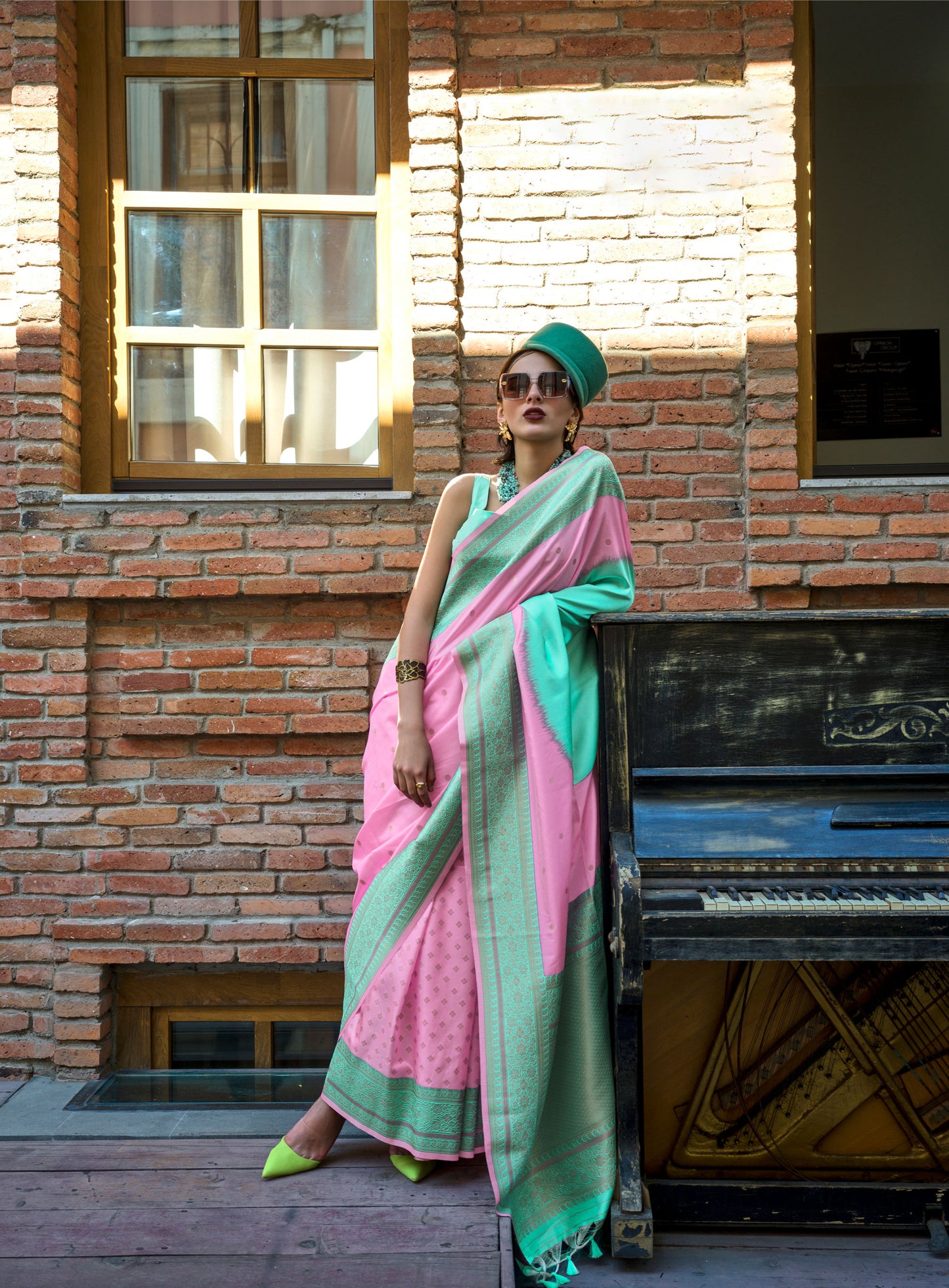 Peach Koche Soft Silk Handloom Saree
