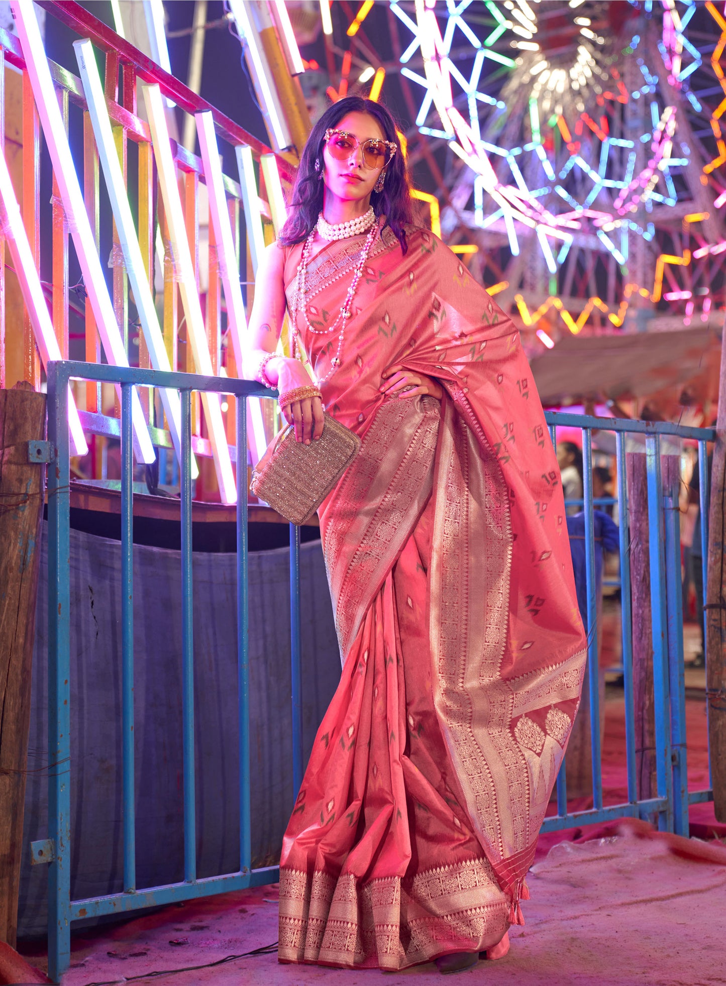 Pink Kaitra Handloom Silk Saree