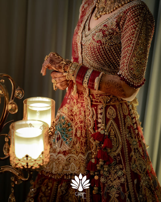 Custom Regal Red Bride Lehenga