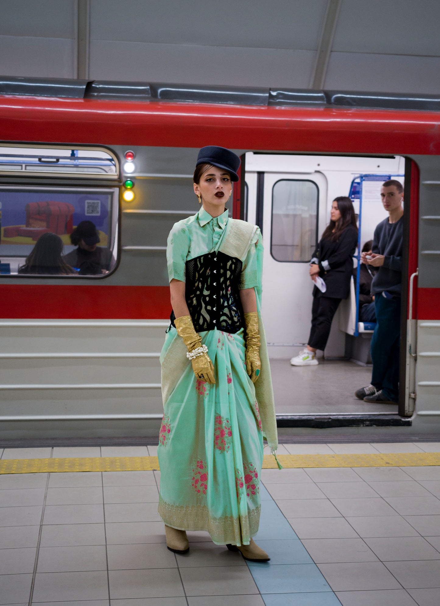Green Kytoto Habutai Silk Handloom Saree
