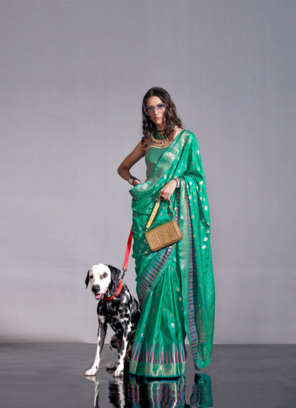 Green Kodai Handwoven Silk Saree