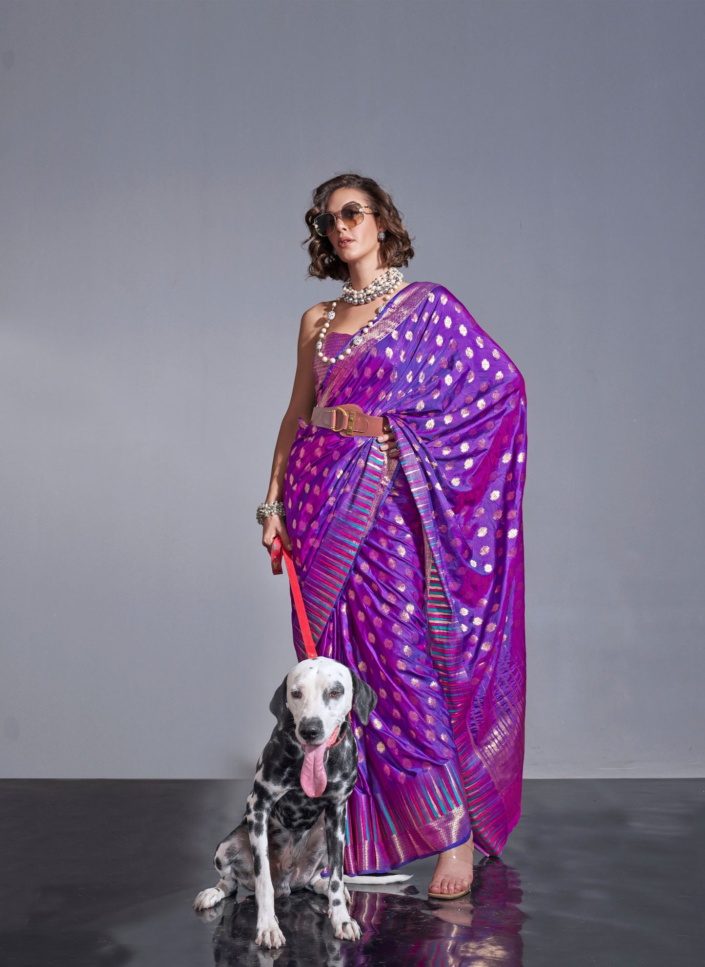Royal Purple Kodai Handwoven Silk Saree
