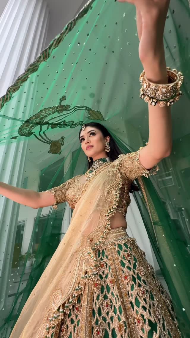 Custom Regal Cream Heavy Bridal Lehenga