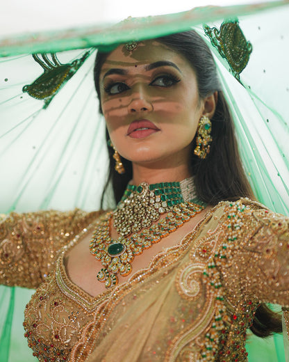 Custom Regal Cream Heavy Bridal Lehenga