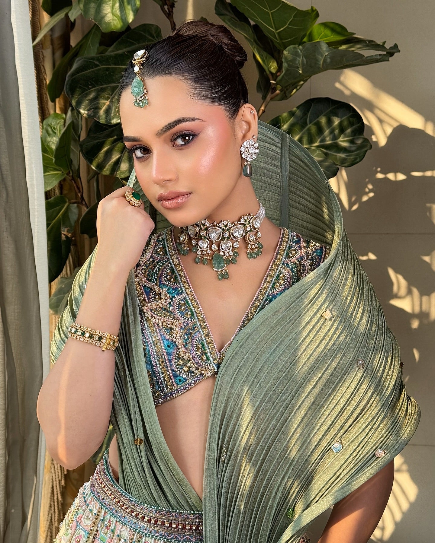 Custom Regal Green Heavy Bridal Lehenga