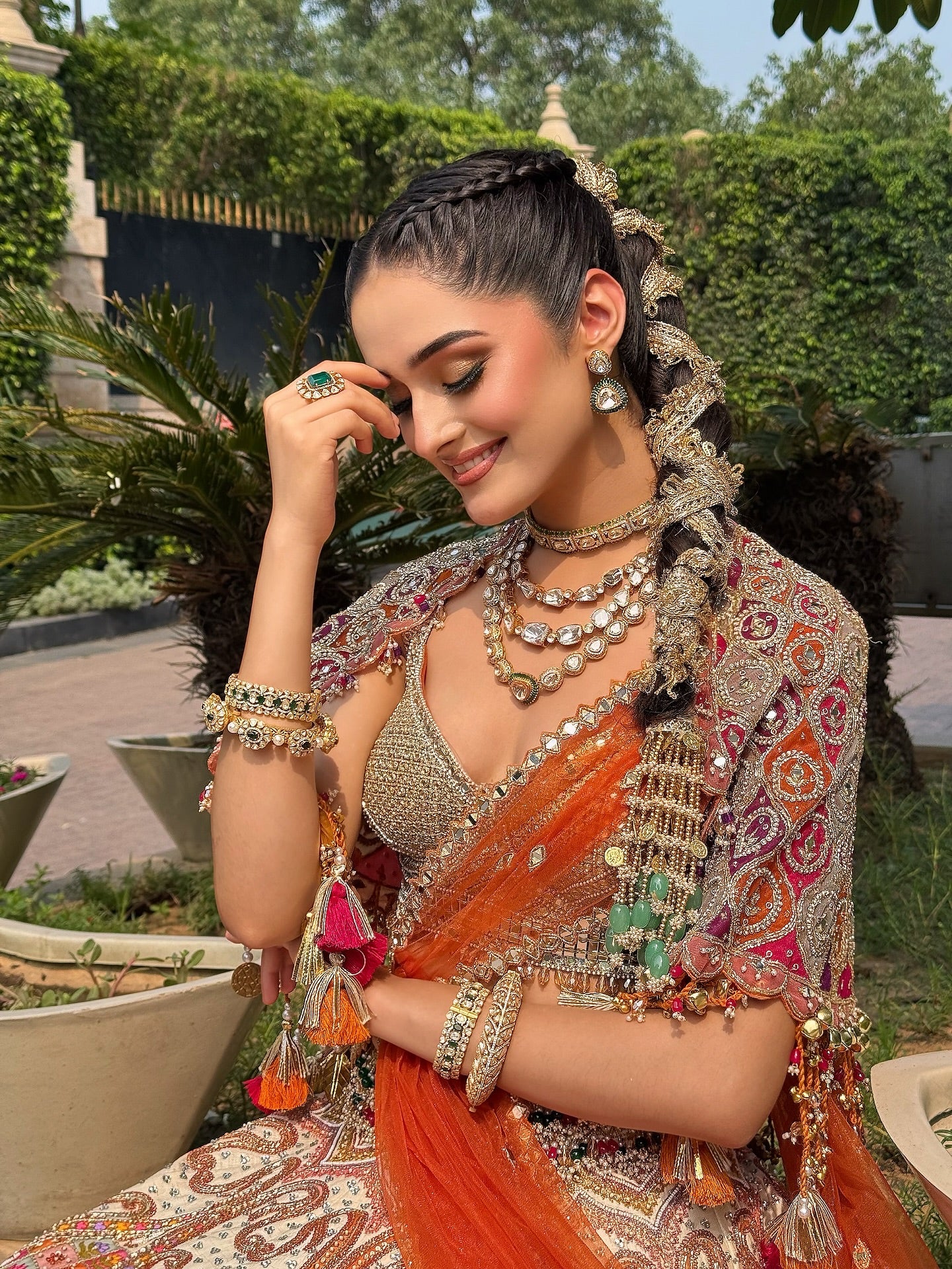 Custom Regal Red and white Bridal Lehenga