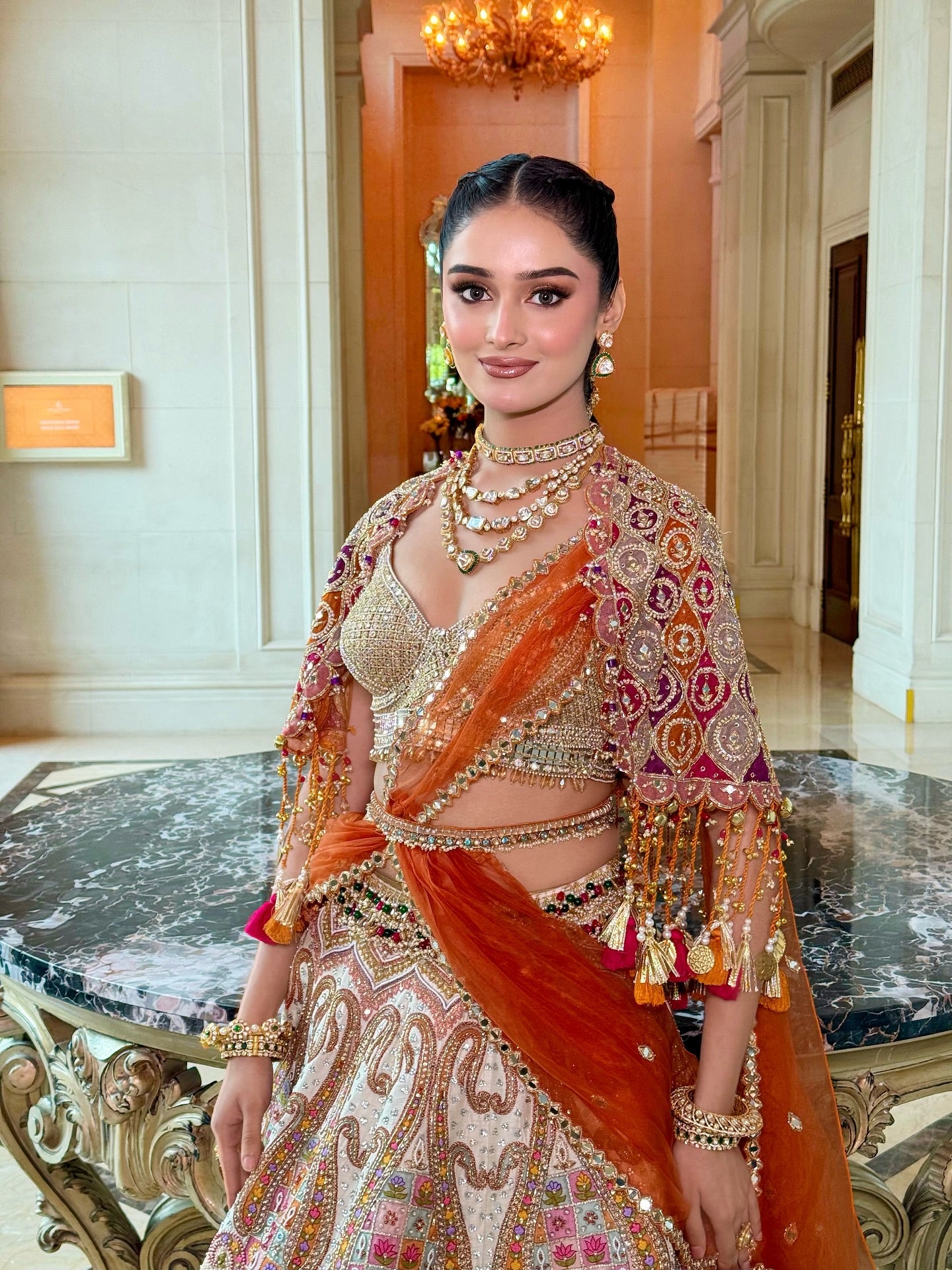 Custom Regal Red and white Bridal Lehenga