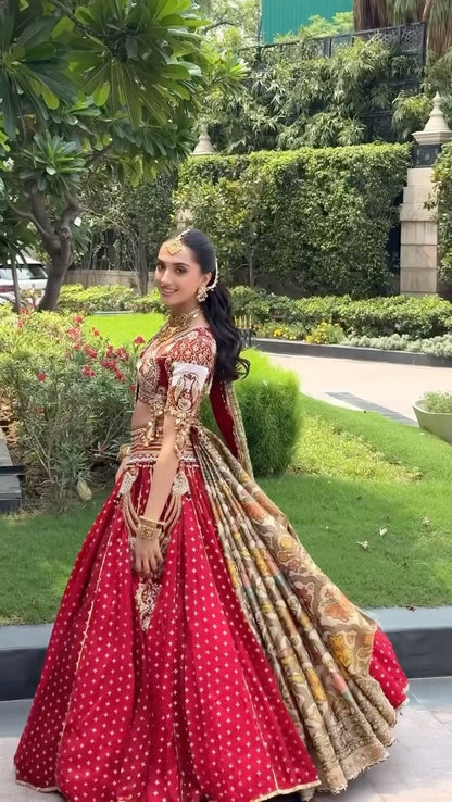 Custom Regal Red Bridal Lehenga