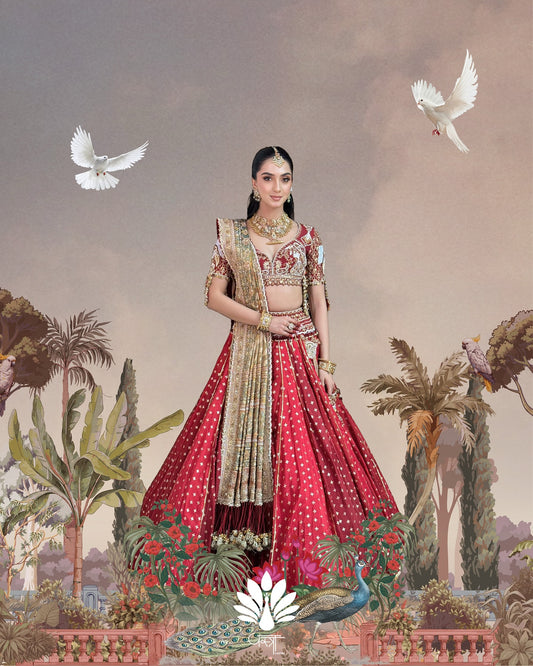 Custom Regal Red Bridal Lehenga