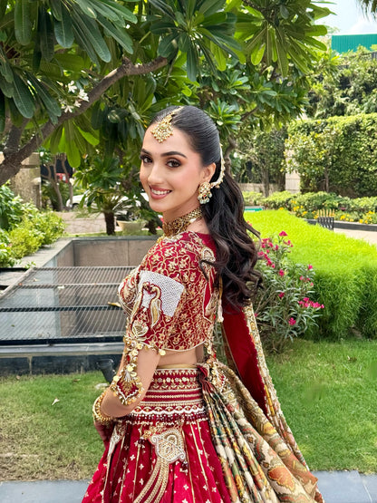 Custom Regal Red Bridal Lehenga
