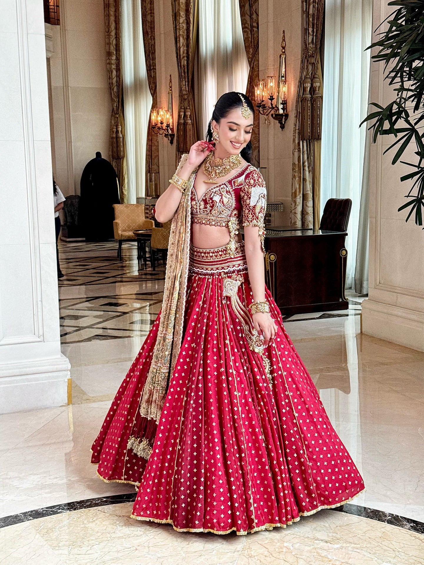 Custom Regal Red Bridal Lehenga