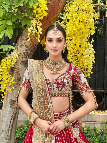 Custom Regal Red Bridal Lehenga