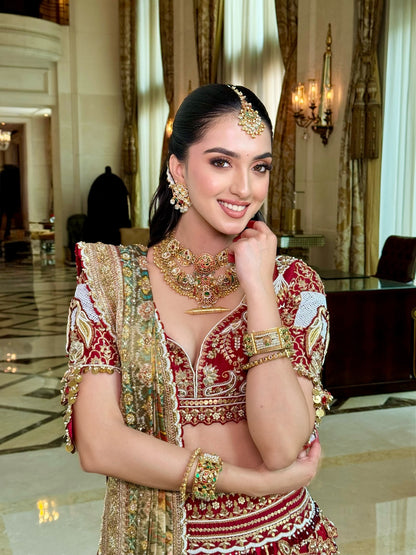 Custom Regal Red Bridal Lehenga