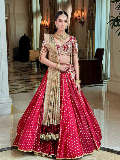 Custom Regal Red Bridal Lehenga