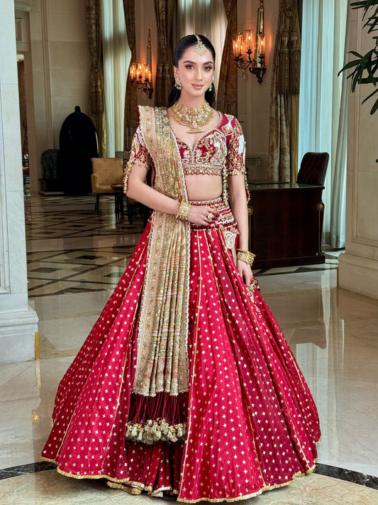 Custom Regal Red Bridal Lehenga
