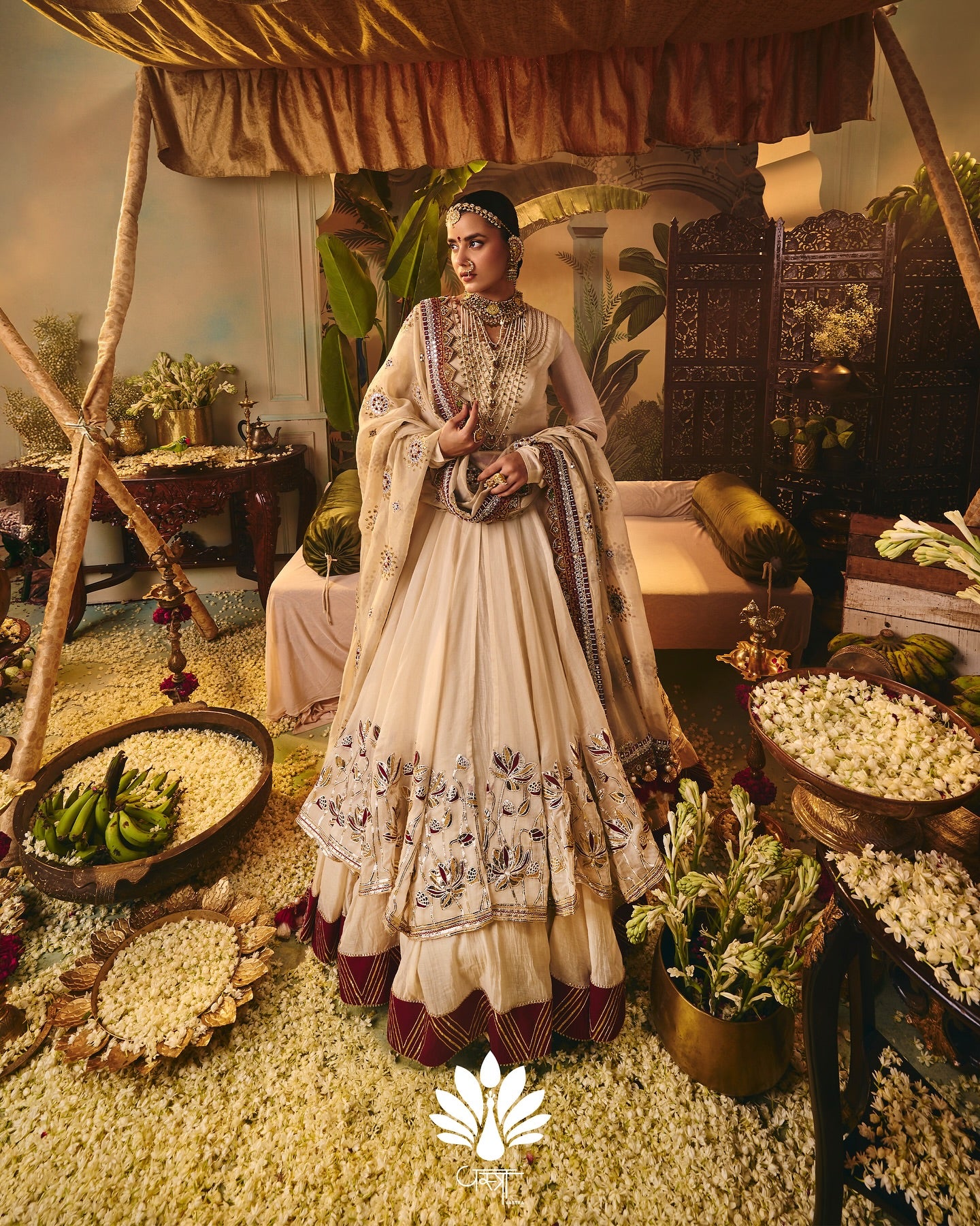 Custom Cream Bridal Anarkali